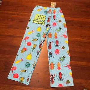 Lounge/pajama pants. Kids size 8. 31” long. Bug design. 90% poly 10% Spandex